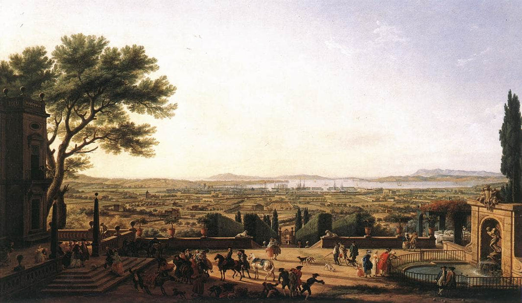 the Town and Harbour of Toulon by Claude-Joseph Vernet — hand-painted landscape oil painting reproduction on canvas