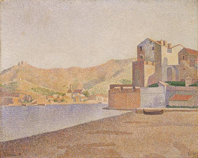 The Town Beach, Collioure by Paul Signac — hand-painted architectural oil painting reproduction on canvas