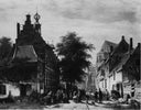 The Town Hall and Market at Naarden by Cornelis Springer — heritage oil painting wall art, Romanticism