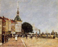 The Town of Dordrecht by Eugene Boudin — hand-painted architectural oil painting reproduction on canvas