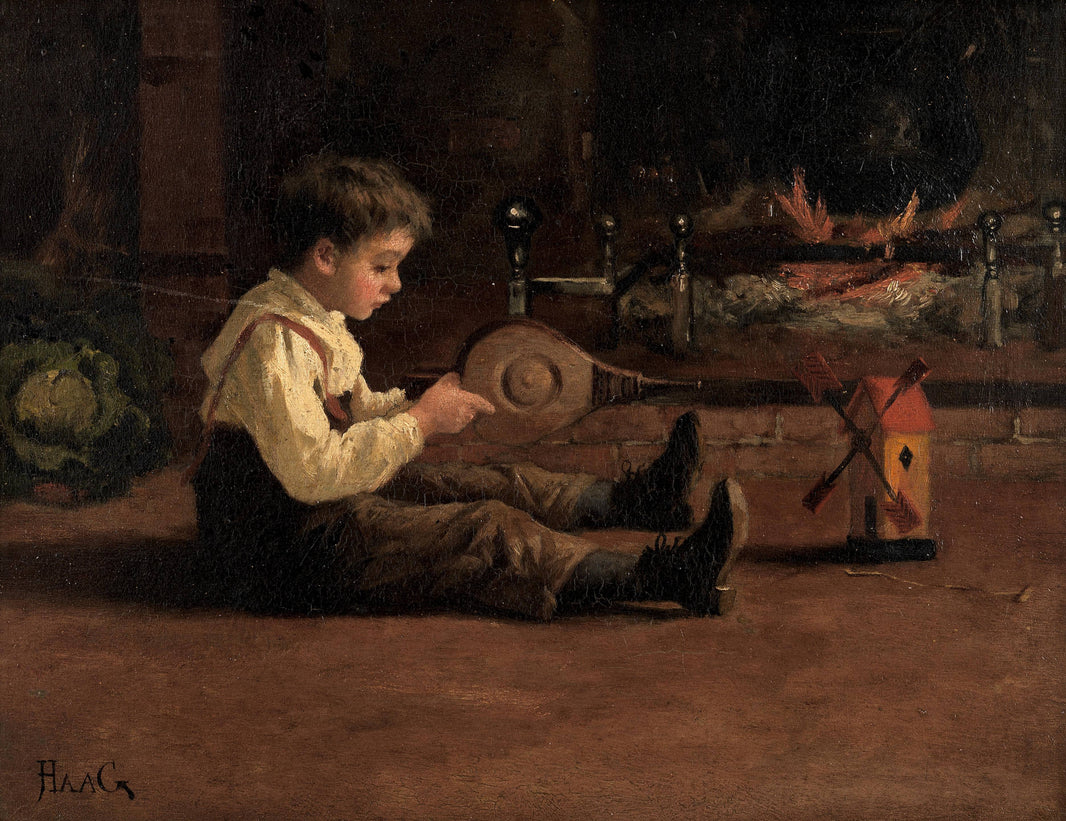 The toy windmill by Carl Haag — hand-painted portrait oil painting reproduction on canvas
