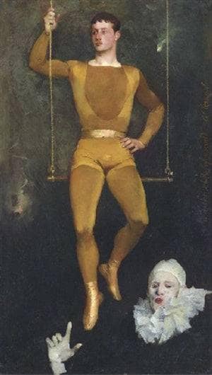 The Trapeze Artist and the Clown by Charles Giron — oil painting reproduction