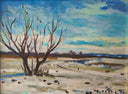 The tree in early spring (The Gaza field in Karlovac) en plein air by Alfred Freddy Krupa — hand-painted botanical oil painting reproduction on canvas
