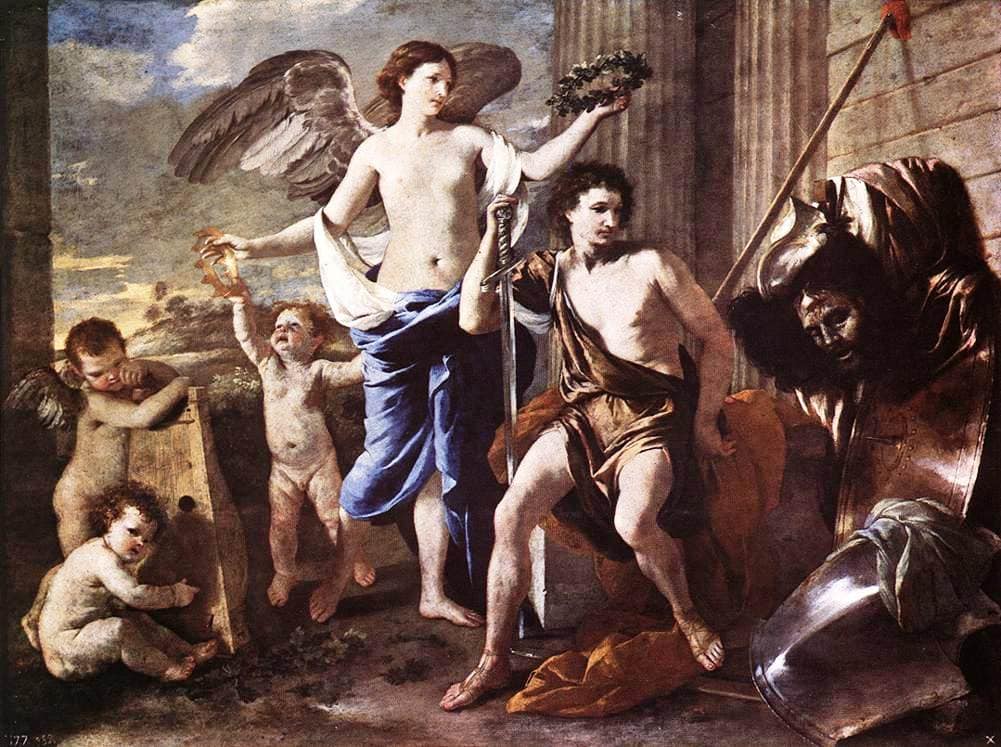 The Triumph of David by Nicolas Poussin — hand-painted cultural oil painting reproduction on canvas