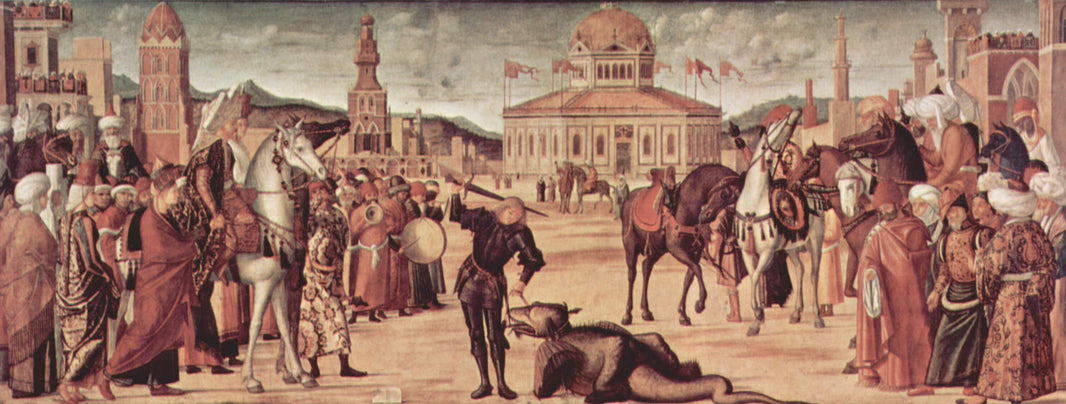 The Triumph of St. George by Vittore Carpaccio, hand-painted architectural oil painting reproduction on canvas