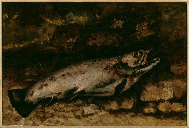 The Trout by Gustave Courbet — hand-painted animal oil painting reproduction on canvas