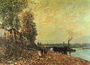 The Tugboat by Alfred Sisley — hand-painted landscape oil painting reproduction on canvas