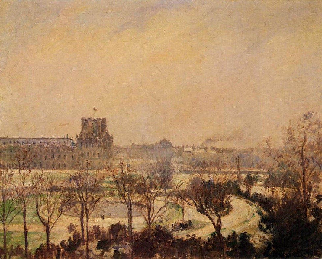 The Tuileries Gardens Snow Effect by Camille Pissarro — hand-painted landscape oil painting reproduction on canvas