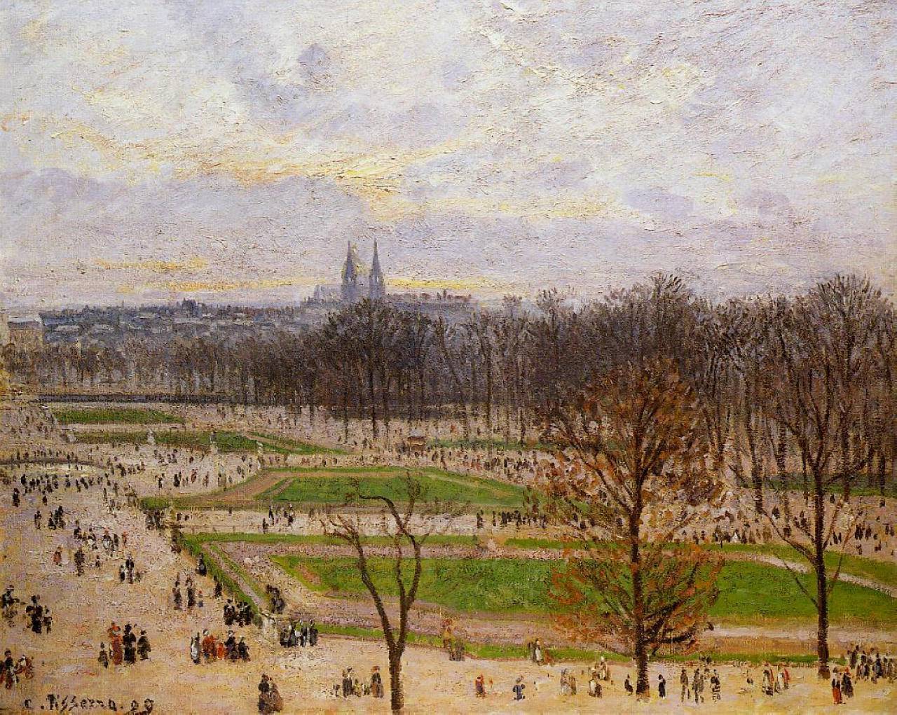 The Tuilleries Gardens Winter Afternoon - Camille Pissarro