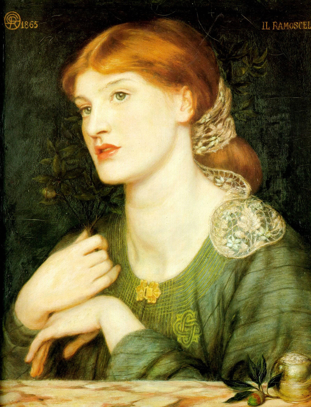 The Twig by Dante Gabriel Rossetti — hand-painted portrait oil painting reproduction on canvas