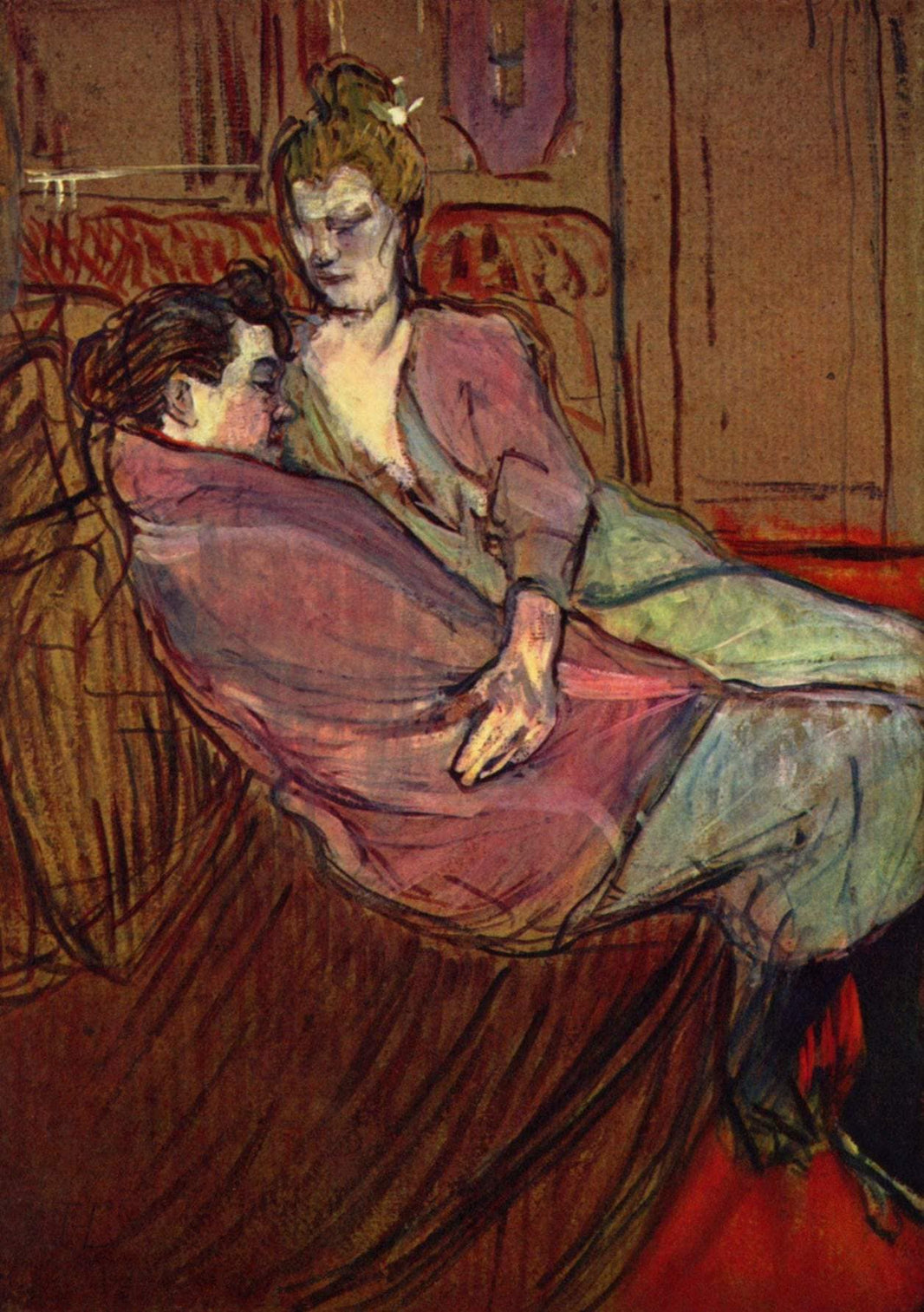 The Two Friends by Henri de Toulouse-Lautrec — hand-painted portrait oil painting reproduction on canvas
