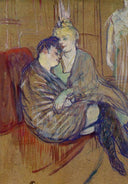The Two Girlfriends by Henri de Toulouse-Lautrec — male oil painting wall art, Post Impressionism
