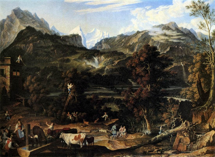 The Upland near Bern by Joseph Anton Koch — hand-painted landscape oil painting reproduction on canvas