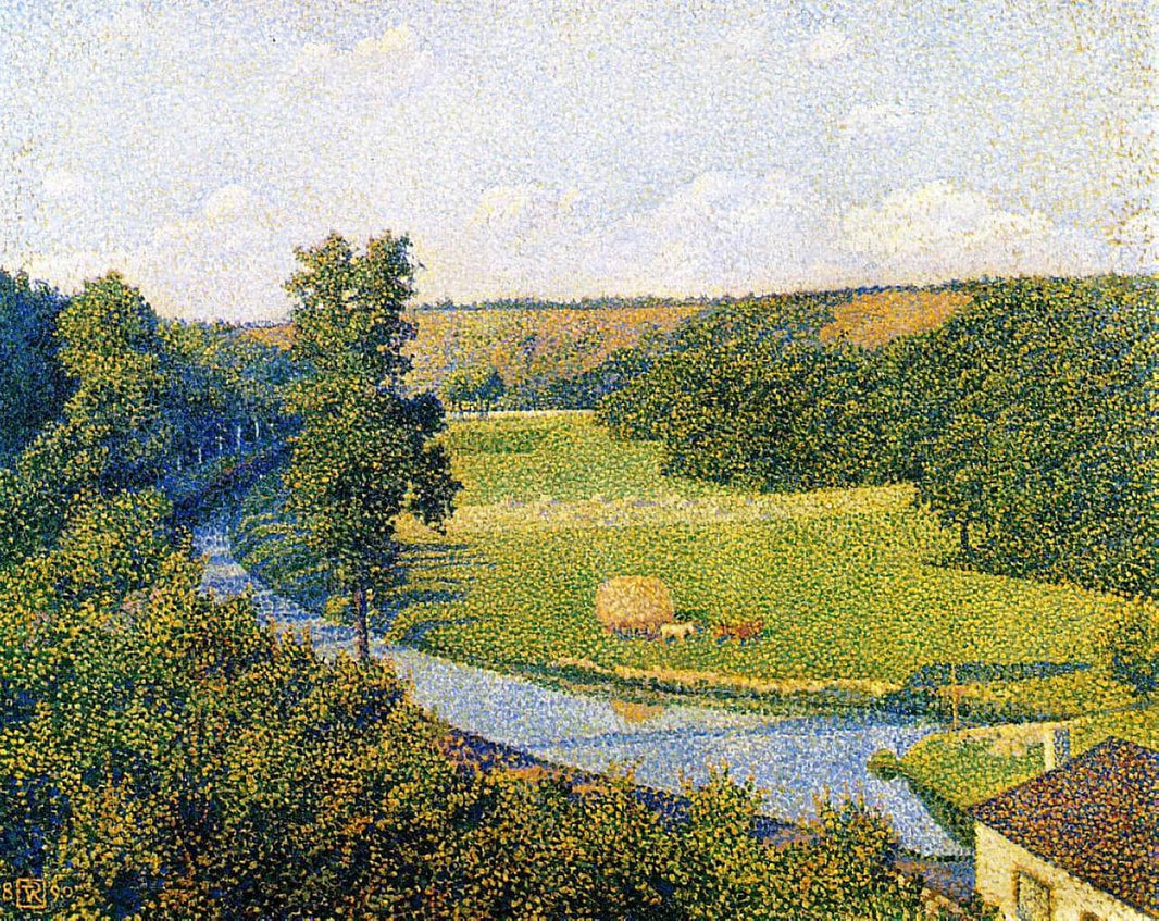 The Valley of the Sambre by Theo van Rysselberghe — hand-painted landscape oil painting reproduction on canvas