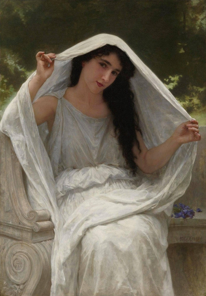The Veil by William-Adolphe Bouguereau — hand-painted portrait oil painting reproduction on canvas
