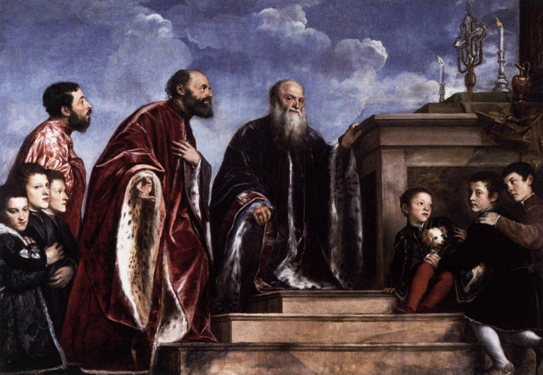 The Vendramin Family Venerating a Relic of the True Cross by Titian — hand-painted portrait oil painting reproduction on canvas