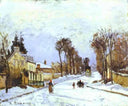 The Versailles Road at Louveciennes by Camille Pissarro — winter oil painting wall art, Realism