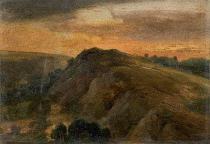 The vicinities of Saint Flour by Theodore Rousseau — hand-painted landscape oil painting reproduction on canvas