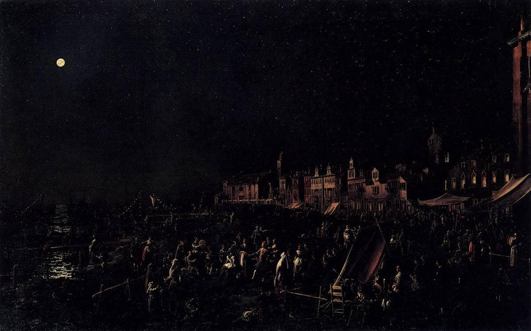 The vigil of Santa Marta by Canaletto — hand-painted landscape oil painting reproduction on canvas