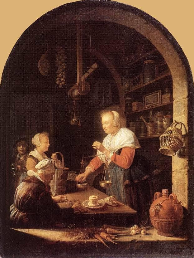 The Village Grocer by Gerrit Dou — hand-painted cultural oil painting reproduction on canvas