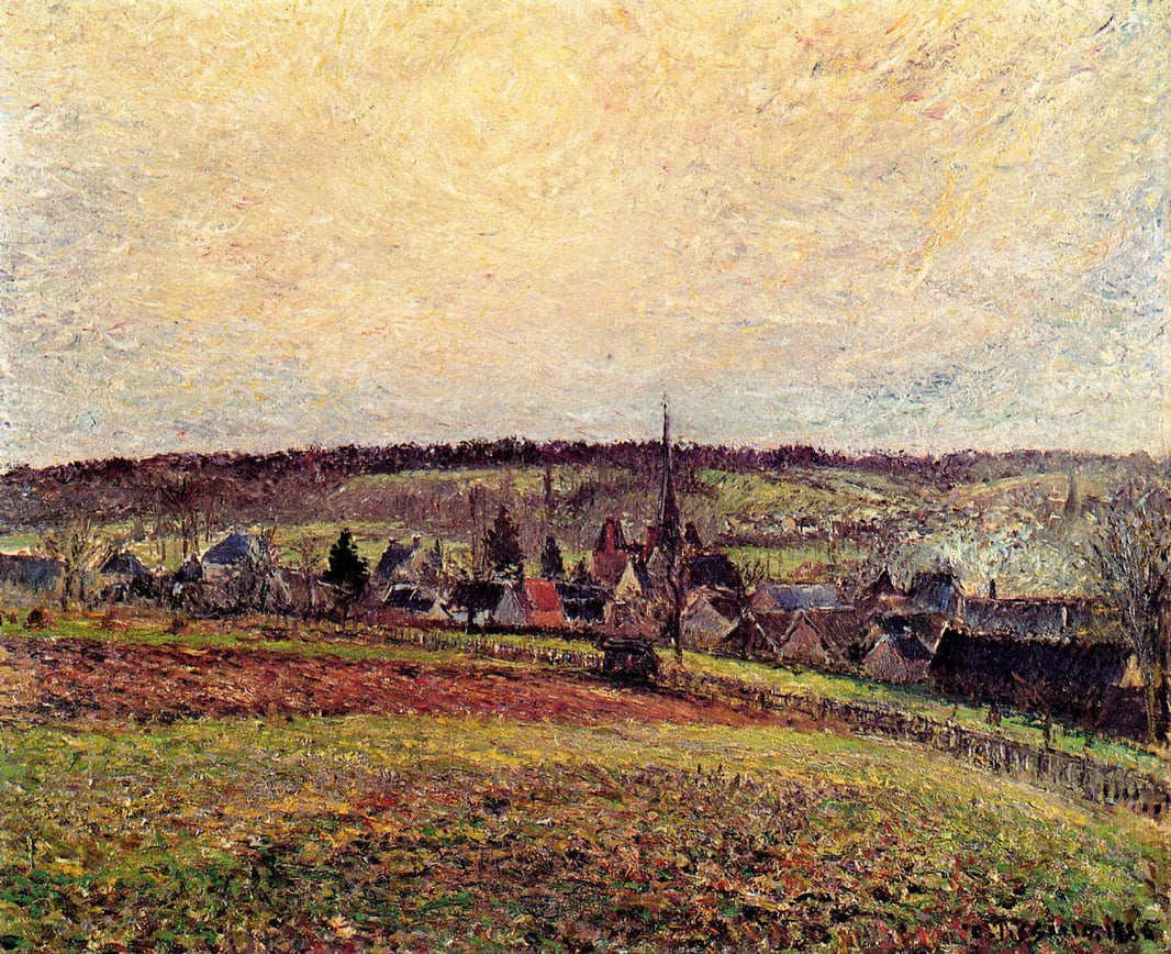 The Village of Eragny by Camille Pissarro — hand-painted landscape oil painting reproduction on canvas