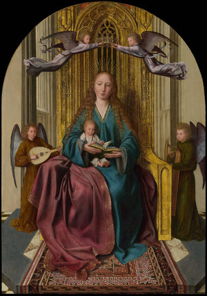 The Virgin and Child Enthroned, with Four Angels - Quentin Matsys