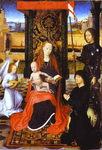 The Virgin and Child with an Angel, St. George and a Donor by Hans Memling — hand-painted cultural oil painting reproduction on canvas