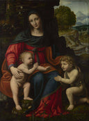 The Virgin and Child with Saint John by Bernardino Luini — religion oil painting wall art, High Renaissance