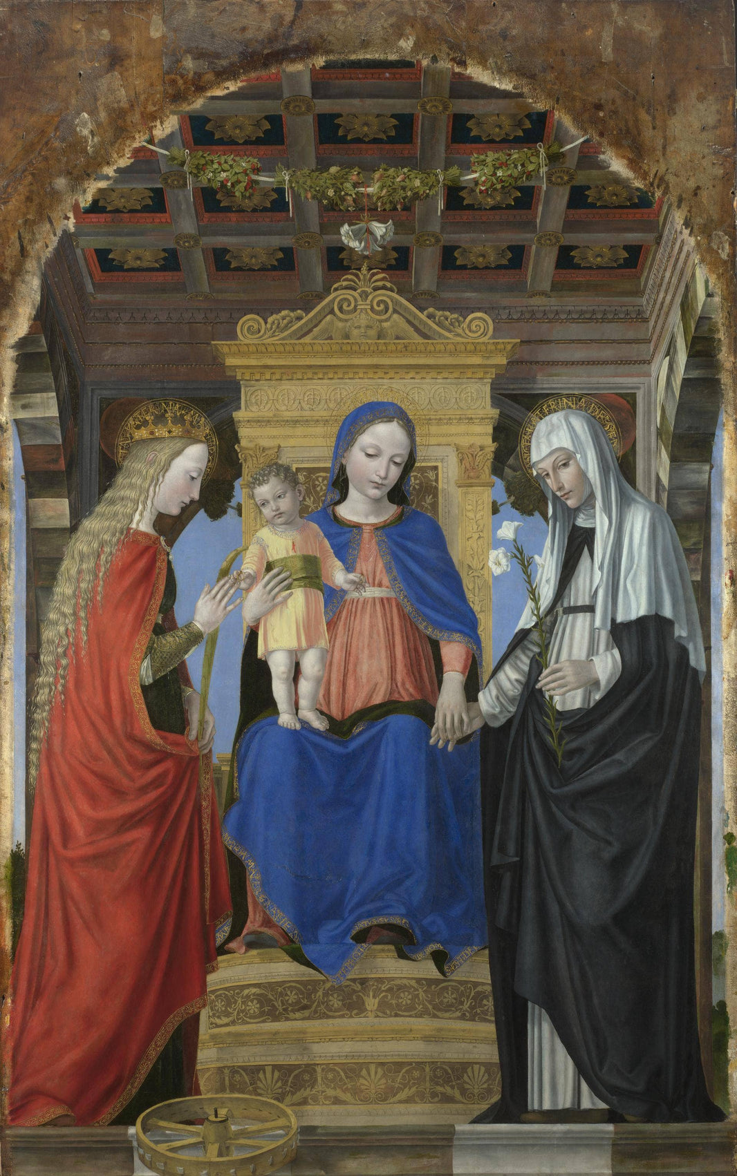 The Virgin and Child with Saints by Ambrogio Bergognone — hand-painted cultural oil painting reproduction on canvas