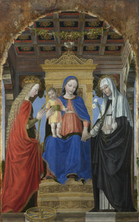 The Virgin and Child with Saints by Ambrogio Bergognone — hand-painted cultural oil painting reproduction on canvas