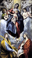 The Virgin and Child with St. Martina and St. Agnes by El Greco — hand-painted cultural oil painting reproduction on canvas