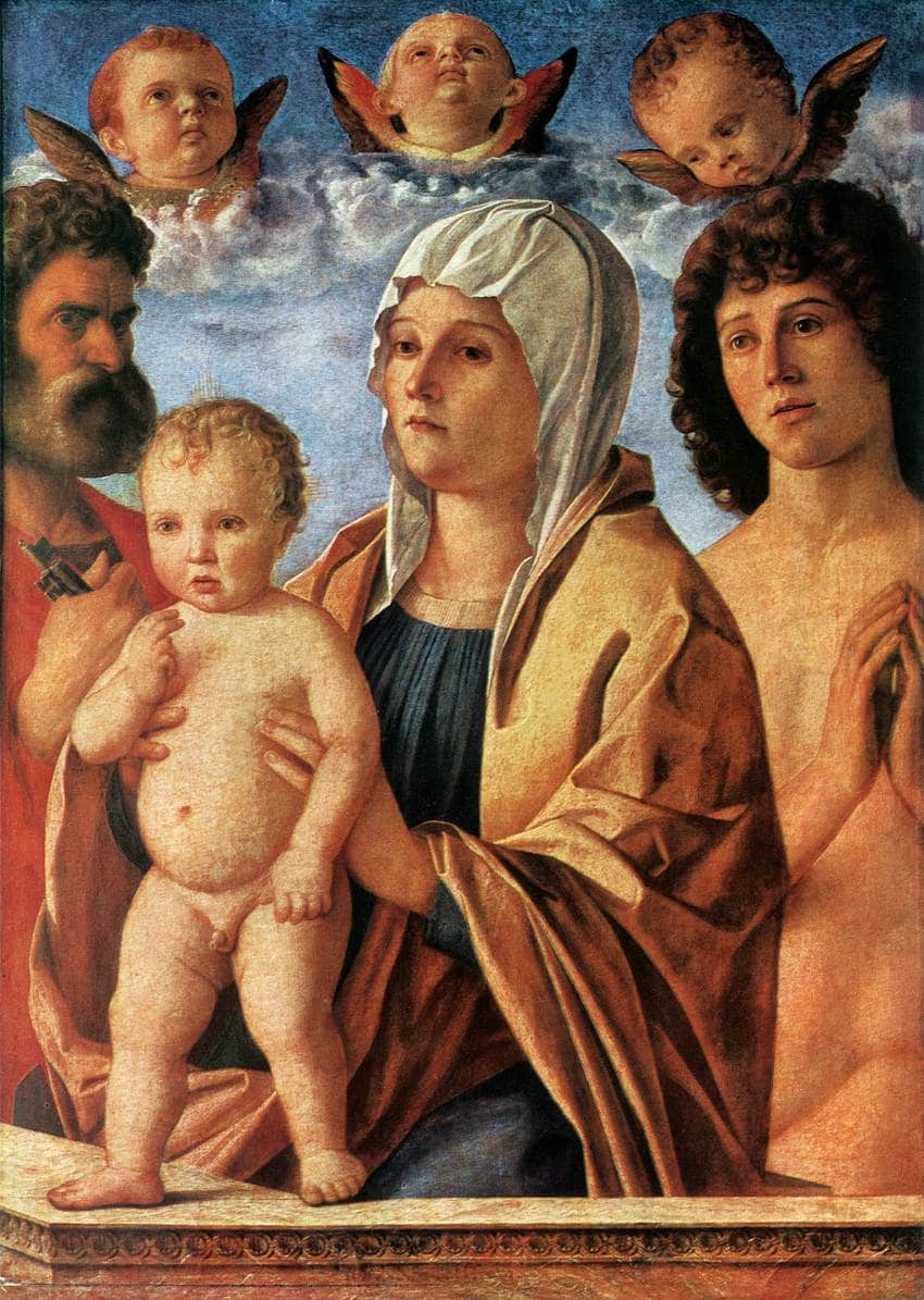 The Virgin and Child with St. Peter and St. Sebastian - Giovanni Bellini