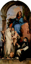 The Virgin Appearing to Dominican Saints by Giovanni Battista Tiepolo, religion oil painting wall art, Rococo