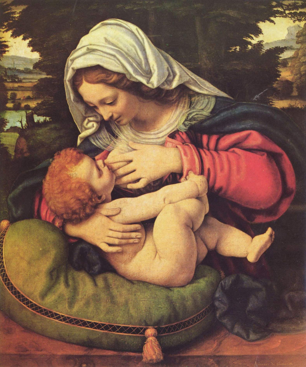 The Virgin of the Green Cushion by Andrea Solario — hand-painted cultural oil painting reproduction on canvas