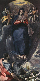 The Virgin of the Immaculate Conception and St. John by El Greco, religion oil painting wall art, Mannerism Late Renaissance