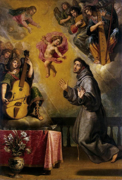 The Vision of St Anthony of Padua in study