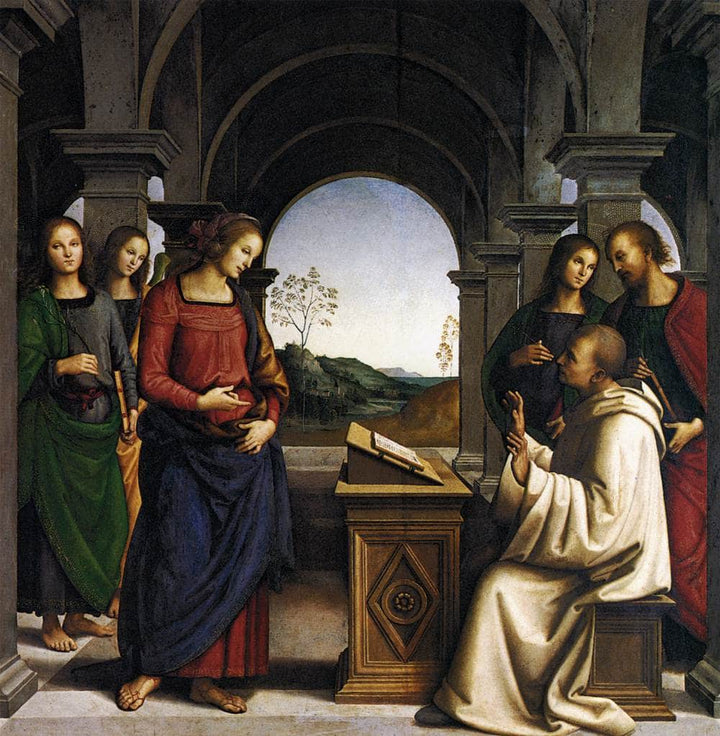 The vision of St. Bernard by Pietro Perugino — hand-painted cultural oil painting reproduction on canvas