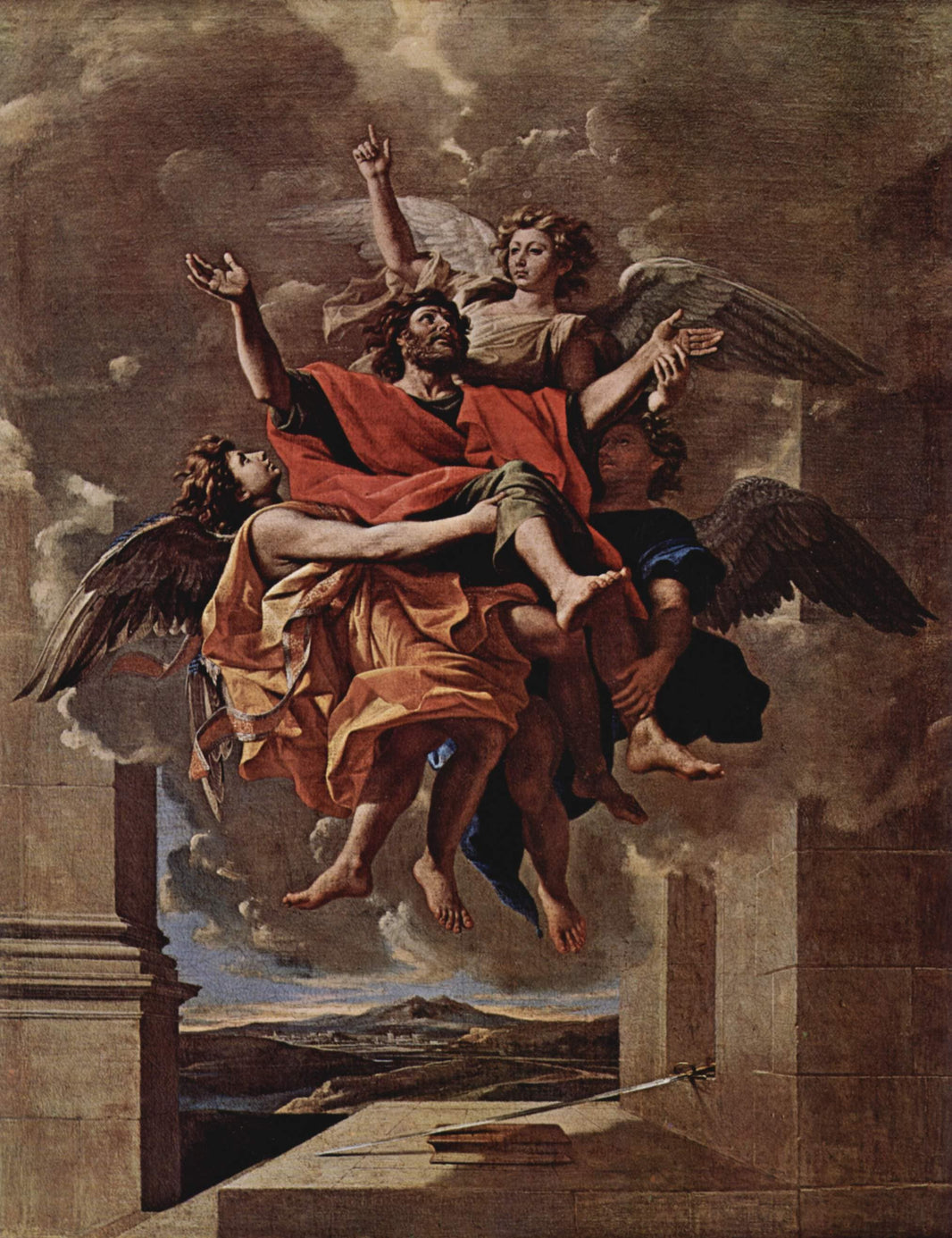 The Vision of St. Paul by Nicolas Poussin — hand-painted cultural oil painting reproduction on canvas
