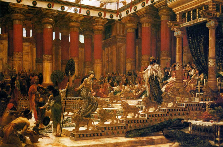 The visit of the Queen of Sheba to King Solomon by Edward Poynter — hand-painted architectural oil painting reproduction on canvas