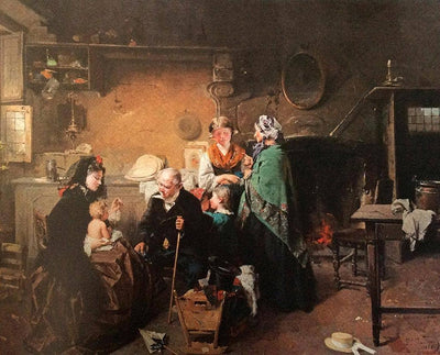 The visit to the nanny in modern living room