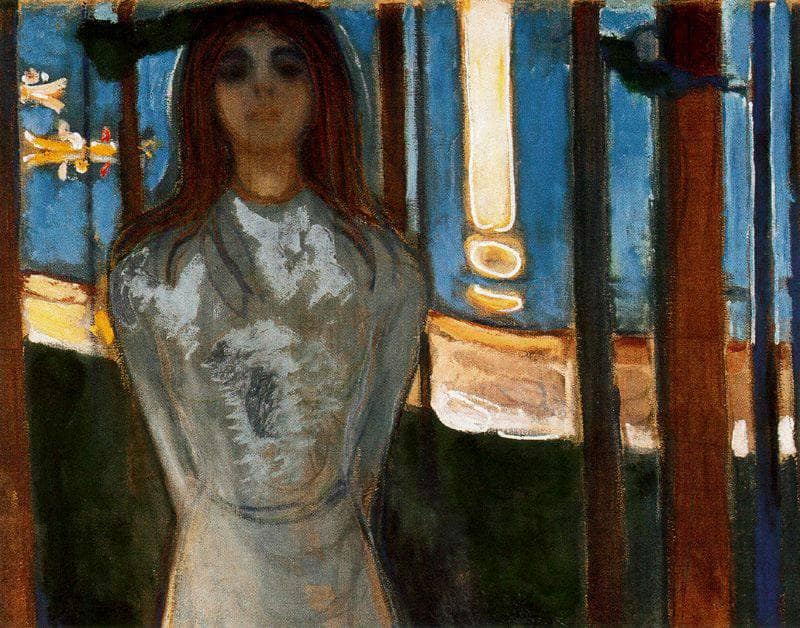 The Voice / Summer night by Edvard Munch — hand-painted portrait oil painting reproduction on canvas