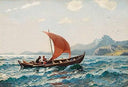 The voyage by Hans Dahl — ships oil painting wall art, Romanticism