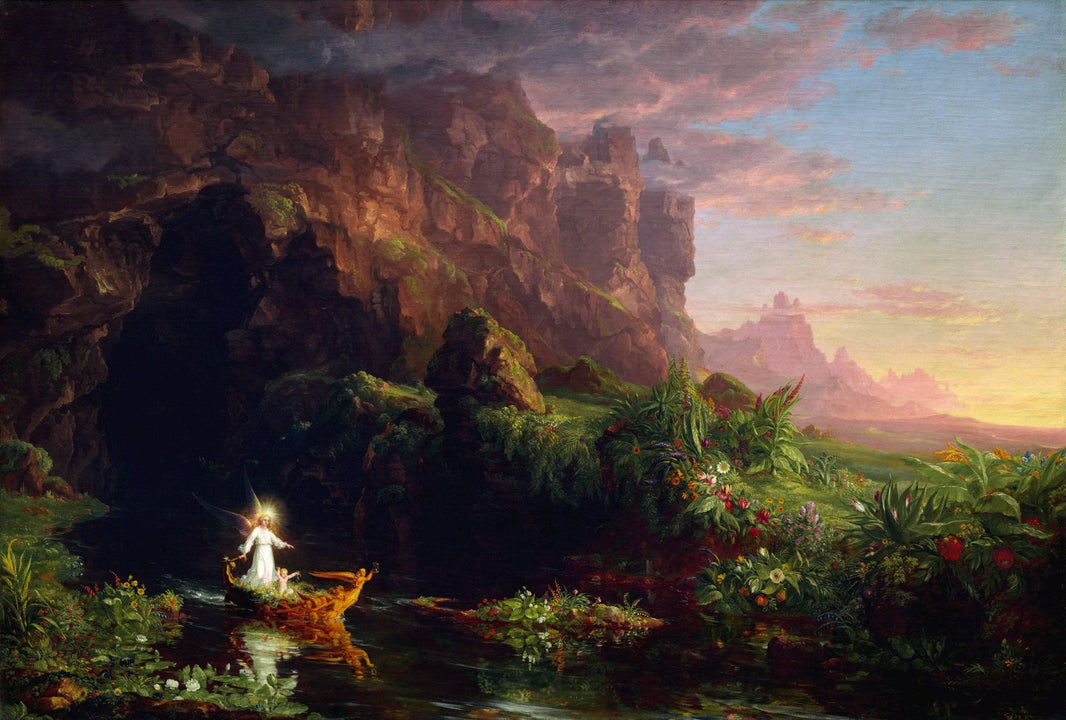 The Voyage of Life: Childhood by Thomas Cole — hand-painted botanical oil painting reproduction on canvas