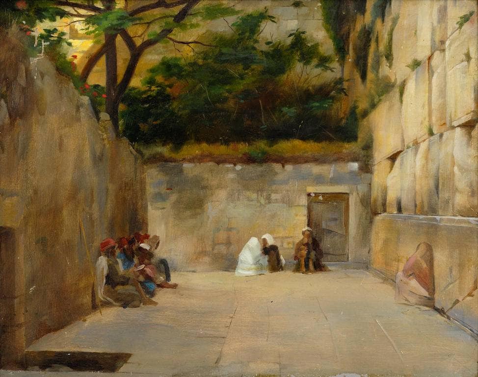 The Wailing Wall, Jerusalem by Théodore Ralli — hand-painted architectural oil painting reproduction on canvas