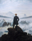 The Wanderer Above the Sea of Fog by Caspar David Friedrich — hand-painted landscape oil painting reproduction on canvas