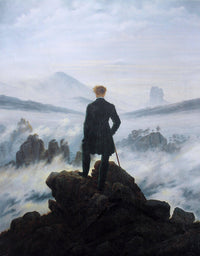 The Wanderer Above the Sea of Fog by Caspar David Friedrich — hand-painted landscape oil painting reproduction on canvas