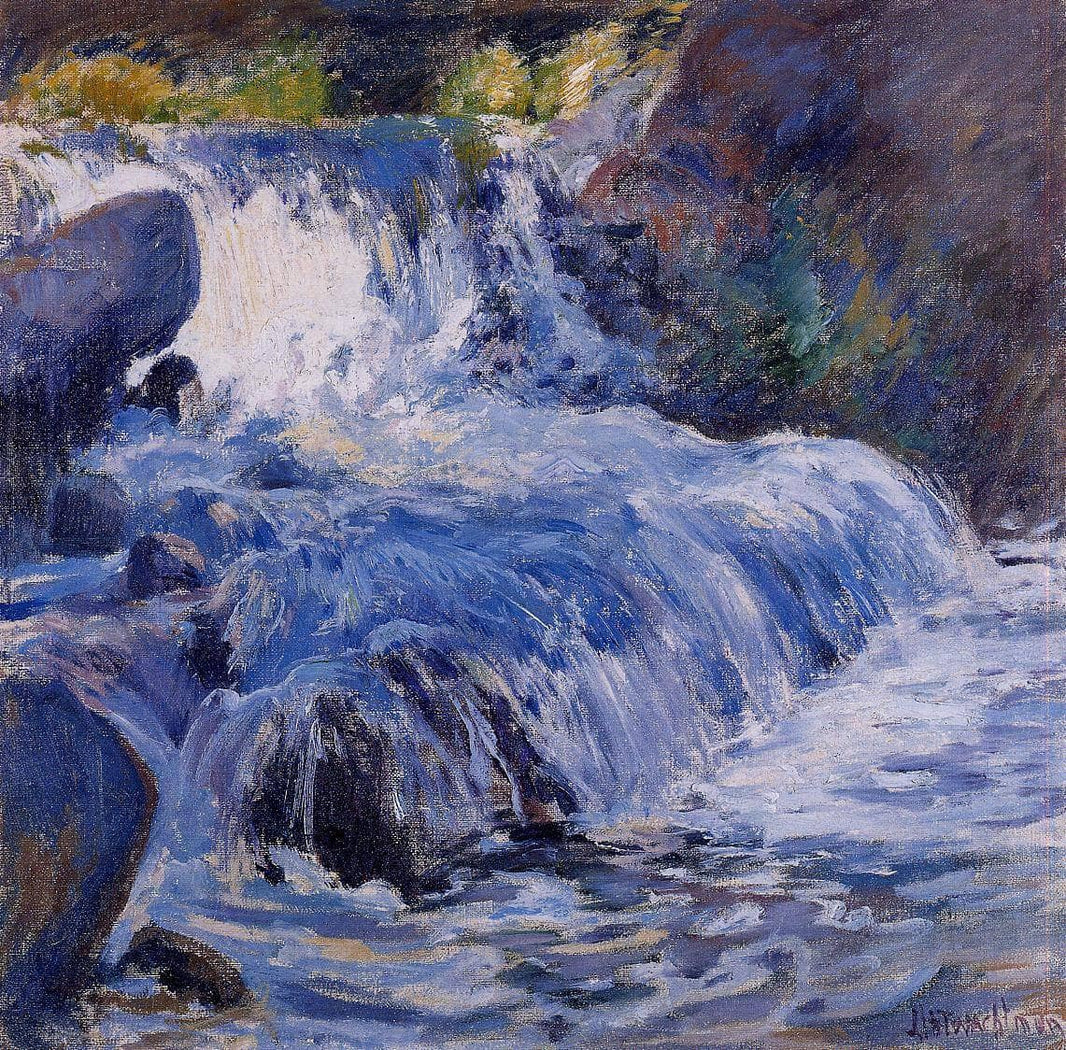 The Waterfall by John Henry Twachtman — hand-painted landscape oil painting reproduction on canvas