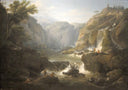 the Waterfalls at Tivoli by Claude-Joseph Vernet — river oil painting wall art, Neoclassicism