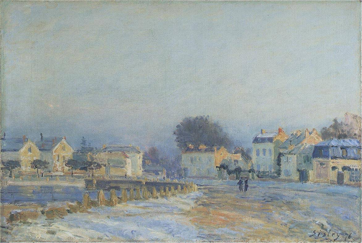 The Watering Place at Marly Le Roi Hoarfrost - Alfred Sisley