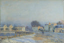 The Watering Place at Marly Le Roi Hoarfrost by Alfred Sisley — hand-painted architectural oil painting reproduction on canvas